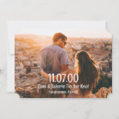 Modern Photo Tying the Knot Save the Date Card 案内状 (正面)