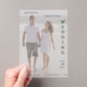 Modern Photo Typography Beach Wedding アクリル招待状 (インサイチュ (ポータブル))