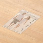 Modern Photo Typography Beach Wedding アクリル招待状 (レイダウン)