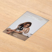 Modern Photo Typography Script Grad Announcement アクリル招待状 (レイダウン)