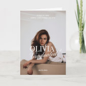 Modern Photo Typography Script Grad Party Folded カード (正面)