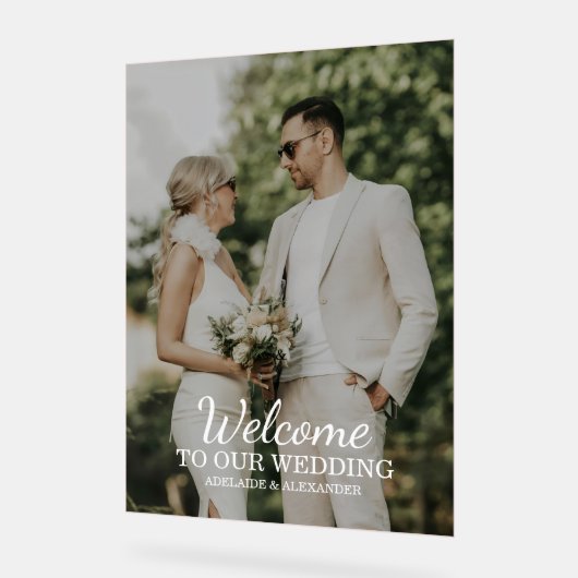 Modern Photo Wedding アクリルサイン (傾斜)