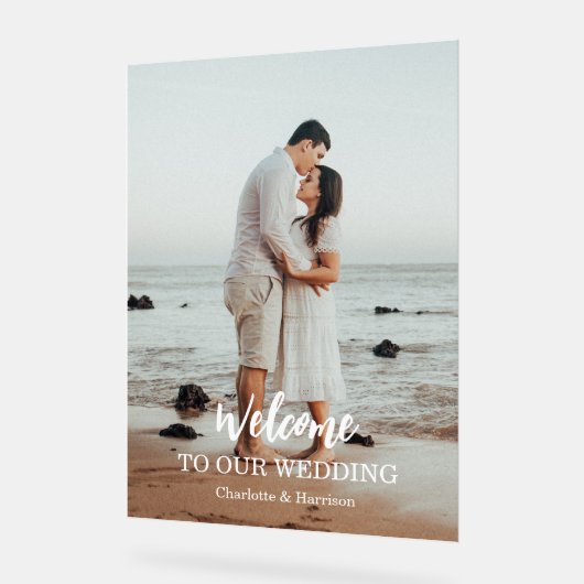 Modern Photo Wedding アクリルサイン (傾斜)