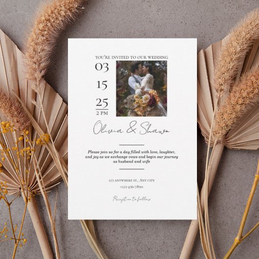 Modern Photo Wedding Invitation 招待状