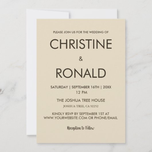 Modern Photo Wedding Invitation Minimalist 招待状 (裏面)