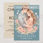 Modern Photo Wedding Invitation Minimalist 招待状 (正面/裏面)