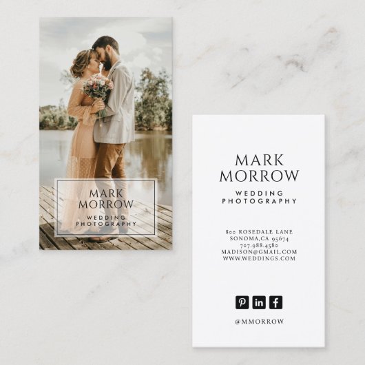 Modern Photo Wedding Photographer Business Card 名刺 (正面/裏面)