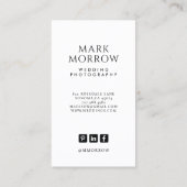 Modern Photo Wedding Photographer Business Card 名刺 (裏面)