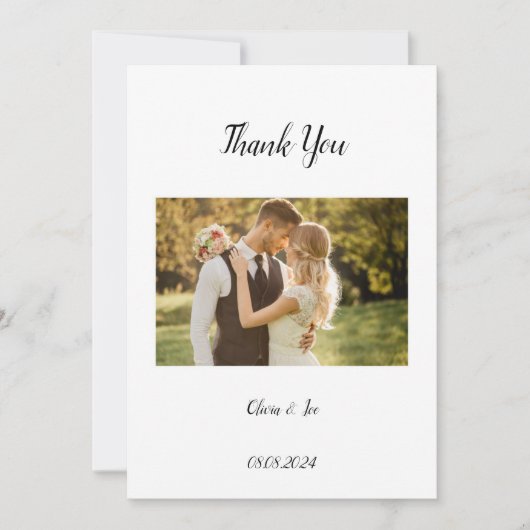 Modern Photo Wedding Save the Date Cards サンキューカード (正面)