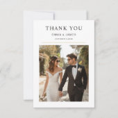 Modern Photo Wedding Thank You Card With Note サンキューカード (正面)