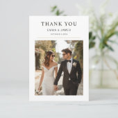 Modern Photo Wedding Thank You Card With Note サンキューカード (スタンド正面)