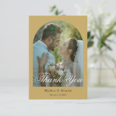 Modern Photo Wedding Thank You Card with Text サンキューカード (スタンド正面)