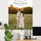 Modern Photo Welcome Sign With Arched Text ポスター (ホームオフィス)