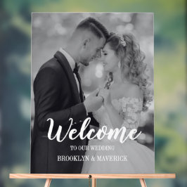 Modern Photo Welcome Wedding アクリルサイン