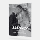 Modern Photo Welcome Wedding アクリルサイン (傾斜)