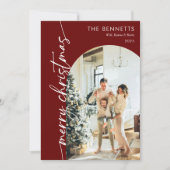 Modern Photo What A Year Merry Christmas シーズンカード (正面)