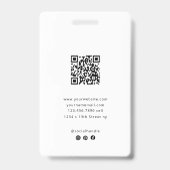 Modern Photo with Logo | Custom Employee Name バッジ (裏面)