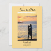 Modern Photo Yellow Orange Save The Date Card セーブザデート (正面)