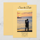 Modern Photo Yellow Orange Save The Date Card セーブザデート (正面/裏面)