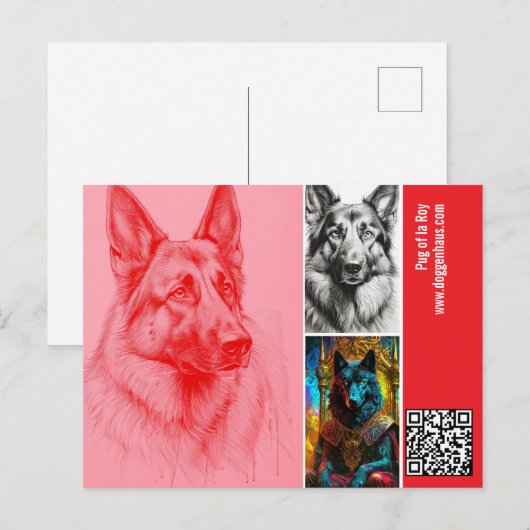 Modern Photograph German Shepherd  Postcard ポストカード (正面/裏面)
