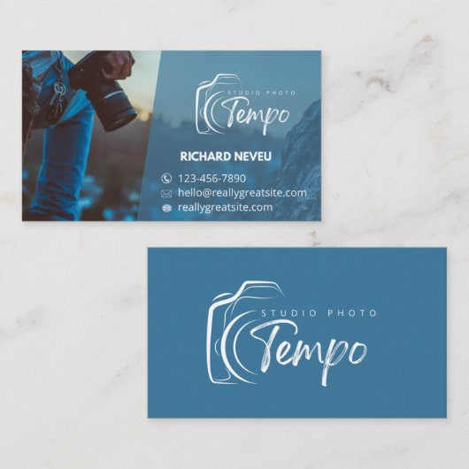  Modern Photographer Business Card – Studio Photo  名刺 (正面/裏面)
