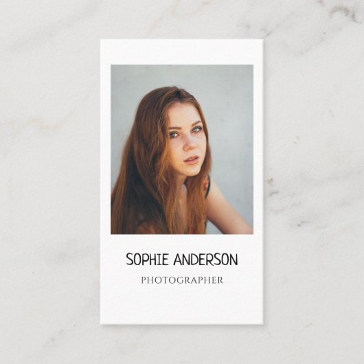 Modern Photographer Minimalist Photo with QR Code 名刺 (正面)