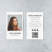 Modern Photographer Minimalist Photo with QR Code 名刺