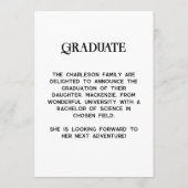 Modern PhotoName Graduation Announcement 招待状 (裏面)