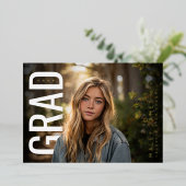 Modern PhotoPop Class of Graduation 箔招待状 (立ち正面)