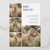 Modern PhotoPop Collage Graduation Party 箔招待状 (裏面)