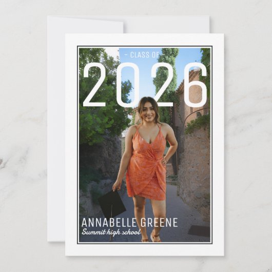 Modern PhotoPop Graduation Party 招待状 (正面)