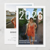 Modern PhotoPop Graduation Party 招待状 (正面/裏面)