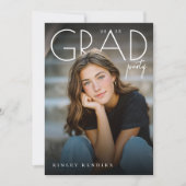 Modern PhotoPop Graduation Party 招待状 (正面)