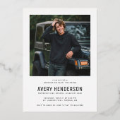 Modern PhotoPop Graduation Party 箔招待状 (裏面)