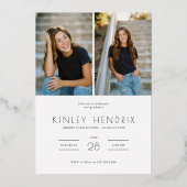 Modern PhotoPop Graduation Party 箔招待状 (裏面)