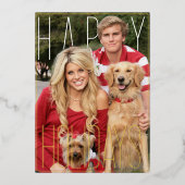 Modern PhotoPop Happy Holiday Foil Card 箔シーズンカード (正面)