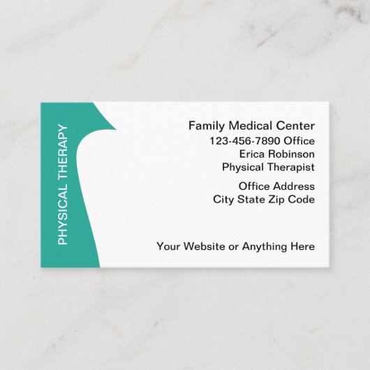 Modern Physical Therapist Business Cards Design  名刺 (正面)