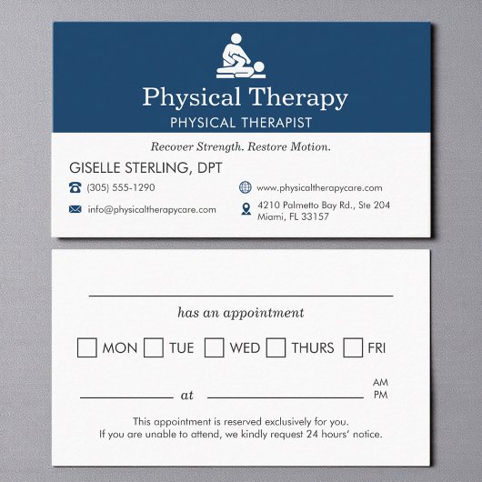 Modern Physical Therapist Office Appointment 予約カード