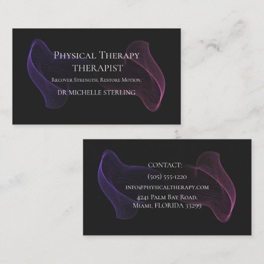 Modern Physical Therapy Appointment Reminder Card 名刺 (正面/裏面)