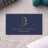 Modern Physical Therapy Bodywork Healing Hand Blue 名刺