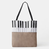 Modern Piano Brown Music Bag with Name トートバッグ (裏面)
