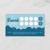 Modern Pick-Up Laundry Service Blue & White ロイヤリティカード (正面)
