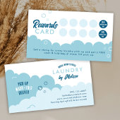 Modern Pick-Up Laundry Service Blue & White ロイヤリティカード