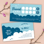 Modern Pick-Up Laundry Service Blue & White ロイヤリティカード