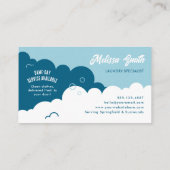 Modern Pick-Up Laundry Service Blue & White 名刺 (裏面)