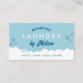 Modern Pick-Up Laundry Service Blue & White 名刺 (正面)