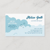 Modern Pick-Up Laundry Service Blue & White 名刺 (裏面)