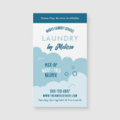 Modern Pick-Up Laundry Service Blue & White Magnet (正面)