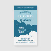 Modern Pick-Up Laundry Service Blue & White Magnet (正面)
