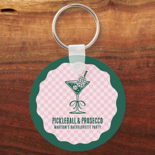 Modern Pickleball & Prosecco Bachelorette Weekend キーホルダー (正面)